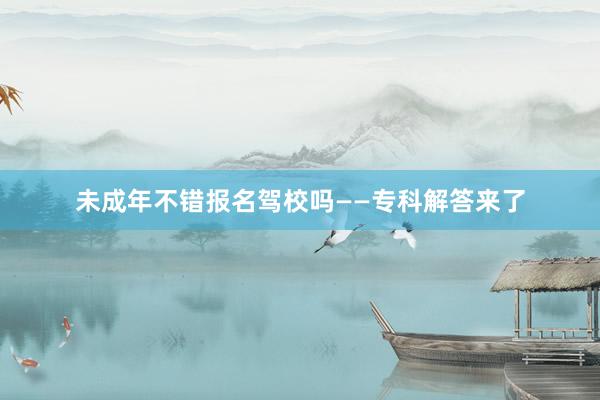 未成年不错报名驾校吗——专科解答来了