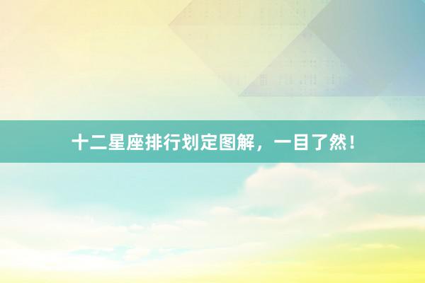 十二星座排行划定图解，一目了然！